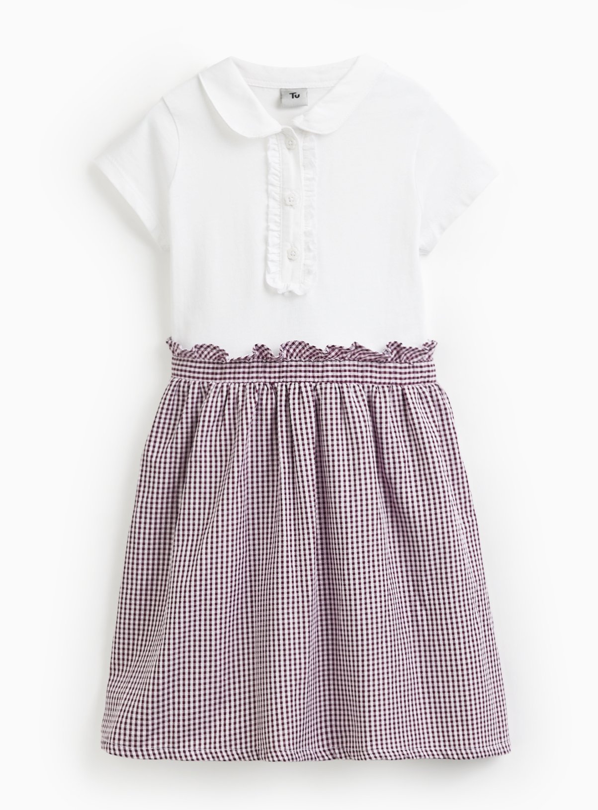 Purple Gingham Twofer Dress 10 years - Image 1 thumbnail